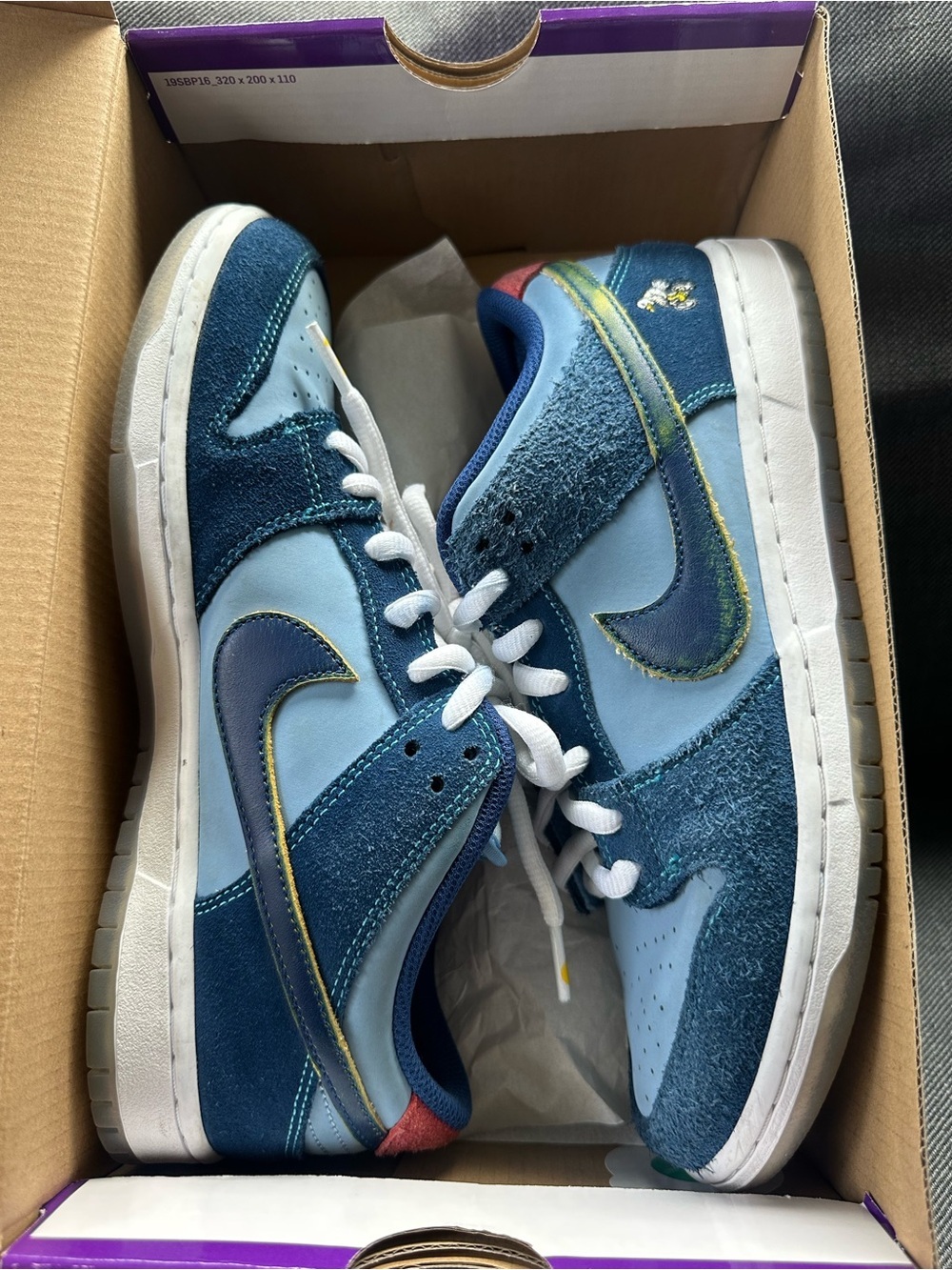 Nike ‘Why So Sad’ SB Dunk Low Pro - DX5549-400- Men’s Size 8 EUC